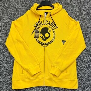 Skullcandy Hoodie Men Large Yellow Full Zip Long Sleeve Pocket Outdoor New L